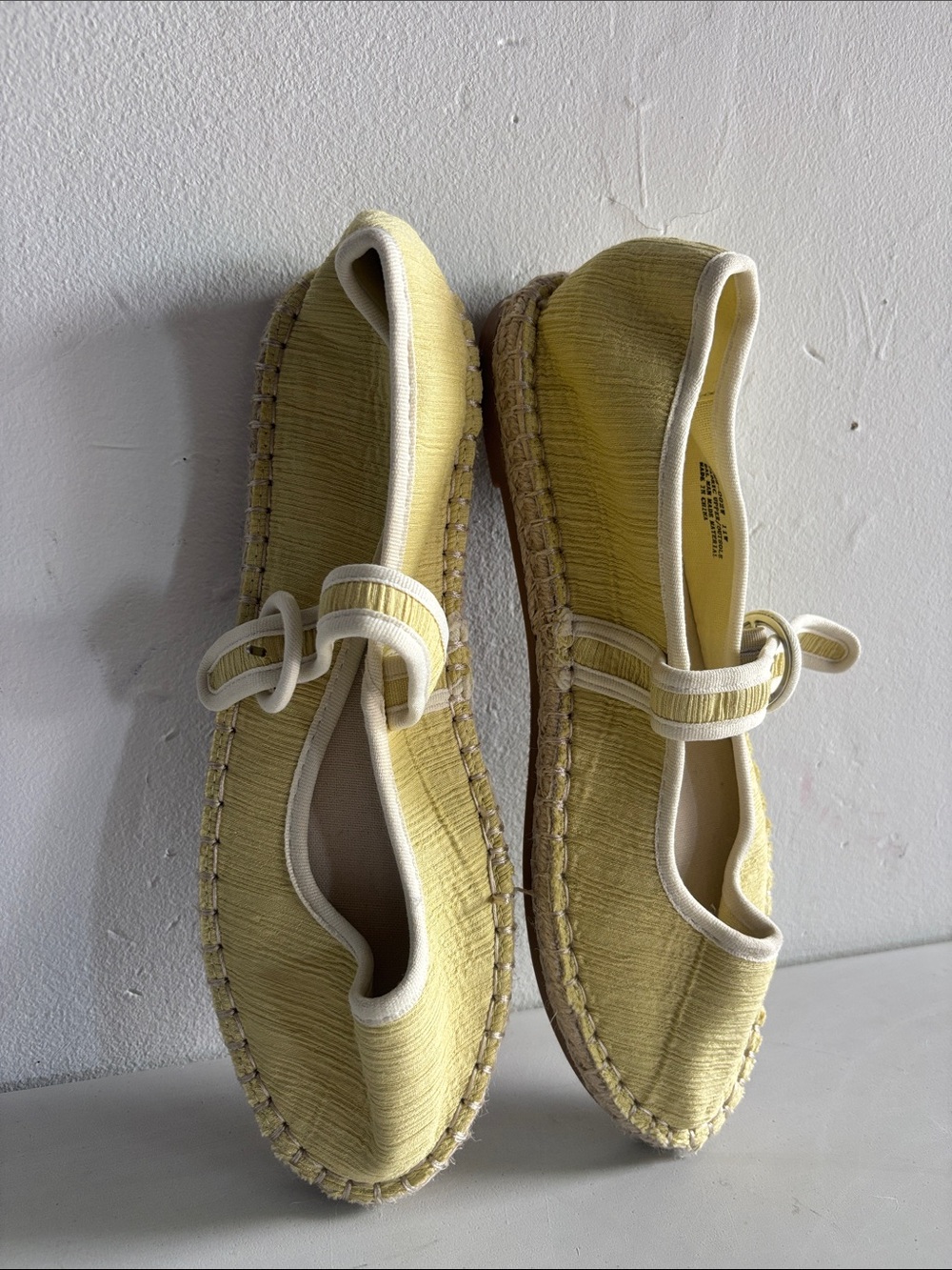 Chinese Laundry Yellow Espadrille Mary Jane Flats